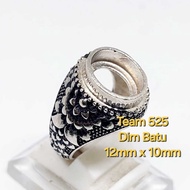 Super alpaca emban 12 x 10 carved retail persi model embedded kurung model/ silver agate ring bindin