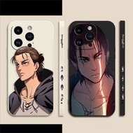 Anime A-Attack O-On T-Titan E-Eren Soft Liquid Silicone Side Printed Case For Apple iPhone 15 15Plus 15Pro 15PM 14 13 12 11 Pro Max Plus XR XS X 6 6s SE 2020 2022 7 8 Plus Mini Max