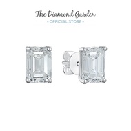 TDG 10K White Gold Lab Grown Emerald Cut Diamond Stud Earring
