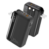 Asaki Power bank 20000 mAh พาวเวอร์แบงค์ชาร์จเร็ว fast charge 22.5W พร้อมสายชาร์จ 2IN1 และขาปลั๊กพับ