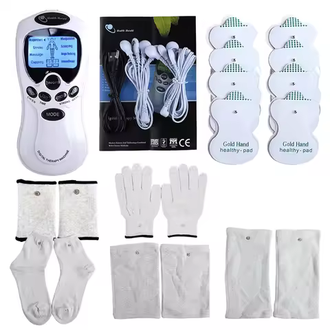 8 Mode Dual Output EMS Tense Machine Massager Acupuncture Body Massage Digital Therapy Neck and Back