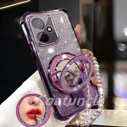 For OPPO A5 Pro A5X A3X A3 A80 A60 A40 A18 A38 A98 A58 A78 A79 Case Glitter Plating Mirror Magnetic