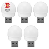ORIEN 5 Pack USB Night Light, 1W Plug in LED Light, Modern 5V Mini USB Powered Night Light Hallway