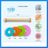 TORI HOME CARE™ Adjustable Wooden Rolling Pin Penggelek Doh Kayu Boleh Laras Baking Tool Pastry Doug