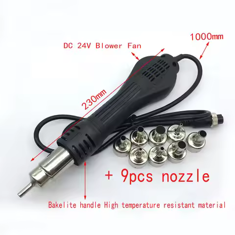 AC 110V Heat Gun Hot Air Desoldering Gun Handle DC24V Fan Nozzle FOR 858 8586B 858D+ 878 Rework Sold