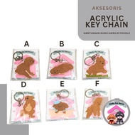 GANTUNGAN Acrylic Poodle Keychain Acrylic Poodle Key Chain