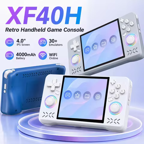 New XF40H Handheld Game Console 30+ Emulators 4.0'' IPS BIG Screen 4000mAh Long Time-play Pocket Vid