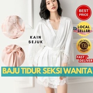 Baju Tidur Wanita Seksi Ice Silk Baju Malam Pertama Plus Size Baju Tido Dress Malam Sexy Lingerie Py