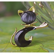 Women's Accessories Brooch | Blazer Hijab Dress | Elegant Black Cat Motif