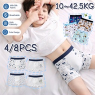 4/8PCS Kids Boxer Brief Boy Breathable Underwear High Quality Flat Angle Underpants