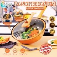 ANQI SHOP Wajan Teflon Paus Anti Lengket Double Bottom Teflon Titanium 32cm / Cook & Clean Fry Pan V