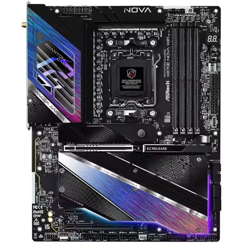 Phantom Gaming X870E Nova WiFi Socket AM5 AMD Ryzen X870 DDR5 DIMMs 8200 MHz 256 GB ATX Motherboard 