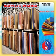 ACRYLIC / AKRILIK WARNA MERAH HITAM 3MM / ORANGE HIJAU 5 MM / MERK MC