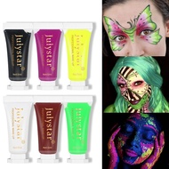 Julystar Body Face Paint Kit Fluorescent Party Halloween Eye Make Up Party Kids Face Shied UV Glow P