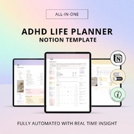 [NOTION TEMPLATE] ADHD LIFE PLANNER, ADULT ADHD DIGITAL PLANNER, TASK & SLEEP TRACKER, CLEANING CHEC
