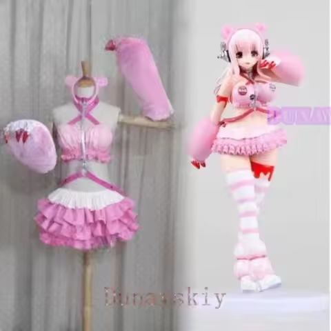 SUPER SONICO GRG Racing Queen Genus Gloomy Bear Cosplay Costume with socksc;6,r'8;p'