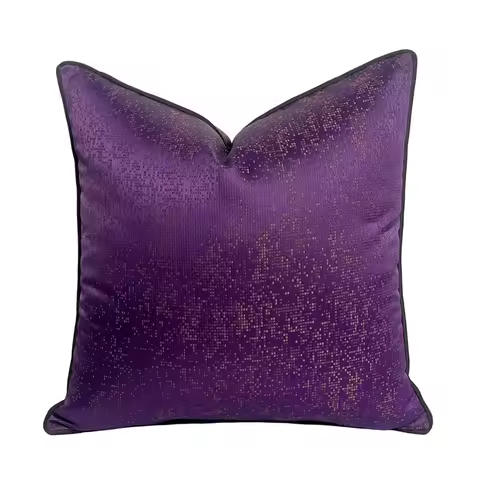 Contemorary Home Decorative Pillow Case Woven Velvet Purple Small Checks Mosaic Designer Cushion Cov