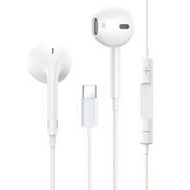 1 ชิ้น หูฟังสเตอริโอ HiFi แบบมีสายพร้อมไมโครโฟนและปุ่มควบคุมระดับเสียง, USB Type-C, เข้ากันได้กับ 15