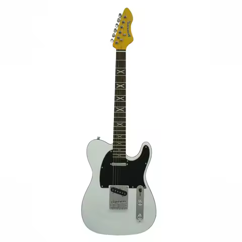 Eastern Music White Gloss Alder Body Telecaster Electric Guitar with Case