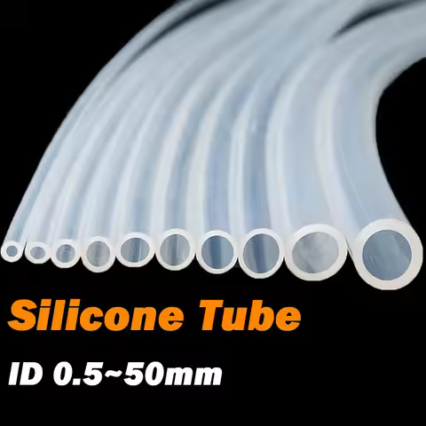 2 Meters Food Grade Clear Transparent Silicone Rubber Hose ID 0.5/1/1.5/2/2.5/3/3.6/4~50mm O.D Flexi