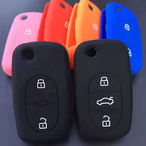 Silicone rubber car key fob cover case set for Audi A2 A3 A4 A6 A8 TT 2 3 button OLD flip folding re