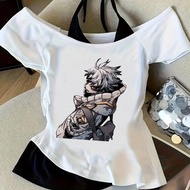 Gachiakuta cropped top girl graphic gyaru grunge emo korean fashion tshirt y2k gyaru cheap harajuku 