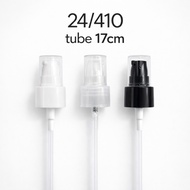 BOTTLE PUMP HEAD 24/410 PUMP DISPENSER HEAD 17CM TUBE / BLACK / WHITE/TRANSPARENT