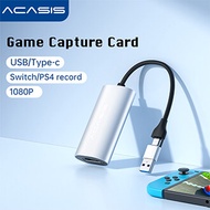 ACASIS USB2.0 HDMI Video Capture Card For Nintendo Switch 1080P HD Live Streaming/Record USB/Type-c To HDMI PS4/Xbox Game Capture Box Compatibility With Mobile phone/camera/laptop