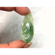 [Disk Crystal] [Lucky Fortune] Old Pit Ice Seed Piaoyang Green~Ruyi Lucky Beast Carving Pendant KG-1