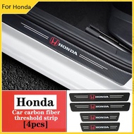 4pcs Honda Carbon Fiber Leather Threshold Strip Suitable for VEZEL CITY STREAM CIVIC FIT CIVIC FD FREED JAZZ ADV150