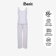 Đồ bộ mặc nhà nữ iBasic cotton USA quần dài áo sát nách HOMY051