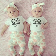 ✨Size Small Than Usual ✨New Infant Baby Boy Girl Twins Rompers We Are Twins Printed  Playsuit  Twins