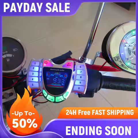 HY-008 Motorcycle Bluetooth-compatible Speaker Audio System with Mic TF AUX FM Radio USB