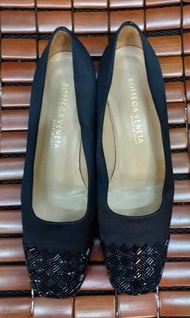 Bottega Veneta 寶緹嘉 黑麂皮女鞋 美規7號 矮跟 2手 義大利