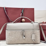 [Fishwater Boutique] High-Quality Imported Calfskin Pigeon Color Cashmere Handbag Double Zipper Hand