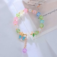 ROOKIE007 Gelang manik manik Gelang motif kartun sanrio Gelang tangan manik kristal fashion aksesoris lucu Gelang anak Gaya Korea