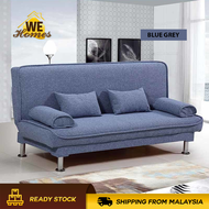 WeHomes 3 Seater/4 Seater Fabric Sofa Bed + Free 2 Handle &amp; 2 Pillow Foldable Sofa Bed Relax Sofa Sofa Murah Sofa Katil