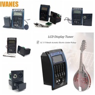 IVANES Band Acoustic Guitar Preamp, LC-5/4 5 Band Guitar Tuner System, Amplifier EQ Equalizer EQ Preamp With LCD Tuner Bands Acoustic Guitar Pickup Electric Guitar