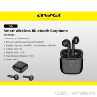 earphone♗Awei T26 Bluetooth V5.0 TWS True Wireless Sports Earbuds Earphone Headset with Charging Cas