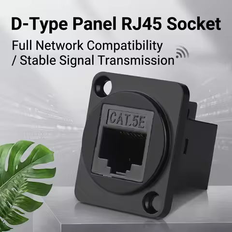 Metal D Type Module RJ45 CAT6 CAT6A Type C HDMI Jack Socket Through Network Panel Mounting Electroni