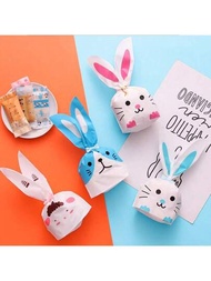 50 件/包可愛兔耳糖包裝袋適用於零食、餅乾禮品包裝、生日派對、情人節、晚宴
