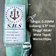 025MM X 38MM (1.5" Inci) X 35MD(4Ft) X 100Meter Pukat Jaring Ikan/ Mata Tegak / Isi Kosong / Warna H