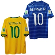 S-XXL       Retro Football Jersey 2014 Brazil Jersey home away  Short sleeve Soccer Shirt Men's Cust