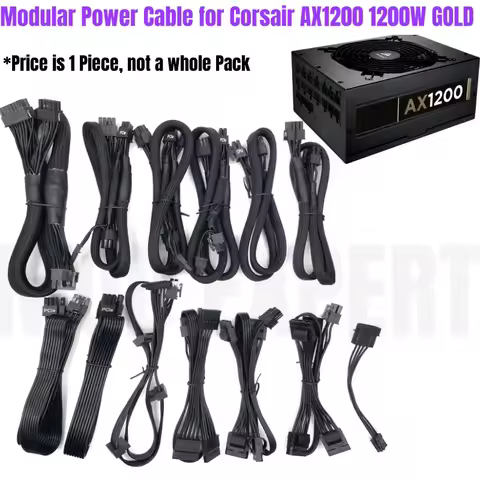 Modular Power Cable for Corsair AX1200 1200W GOLD Power, GPU PCIe 8Pin 6+2, CPU 4+4Pin, SATA, Molex 