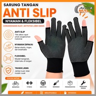 A Pair of Half Finger 2-Finger Anti-Slip Motorcycle Gym Knitted Gloves