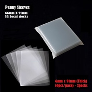 (LOCAL SG STOCK) TCG Sleeves, Penny Sleeves, Perfect fit Sleeves 50pcs per pack (66 X 91mm) Thick