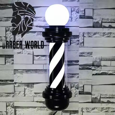 Barber Pole Light Hair Salon Open Sign 27'' Barber Shop Rotating LED Strips IP54 Waterproof Save Ene