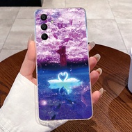 เคสสำหรับ Samsung A15 4G 5G แฟชั่นสวยงามฝาครอบซิลิโคนใสแมวน่ารักสำหรับ Samsung Galaxy A15 4G 5G เคส 