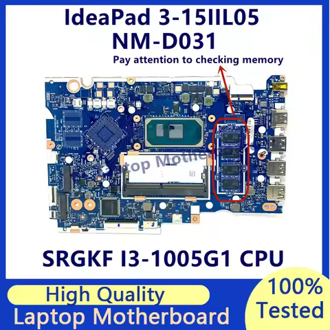 GS454/GS554/GV450/GV550 NM-D031 For Lenovo IdeaPad 3-15IIL05 Laptop Motherboard With SRGKF I3-1005G1