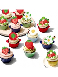 Decoración de pastelitos Toppers Brillantes para cupcakes, Palillos para decorar pasteles para fiesta temática de cumpleaños